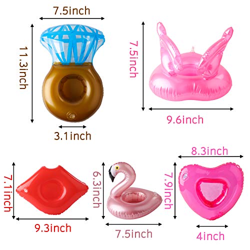 12-Pack Inflatable Pool Drink Holders – Multi-Shape Floating Coasters for Pool Parties, Bath Time & Kids' Water Toys by GROBRO7