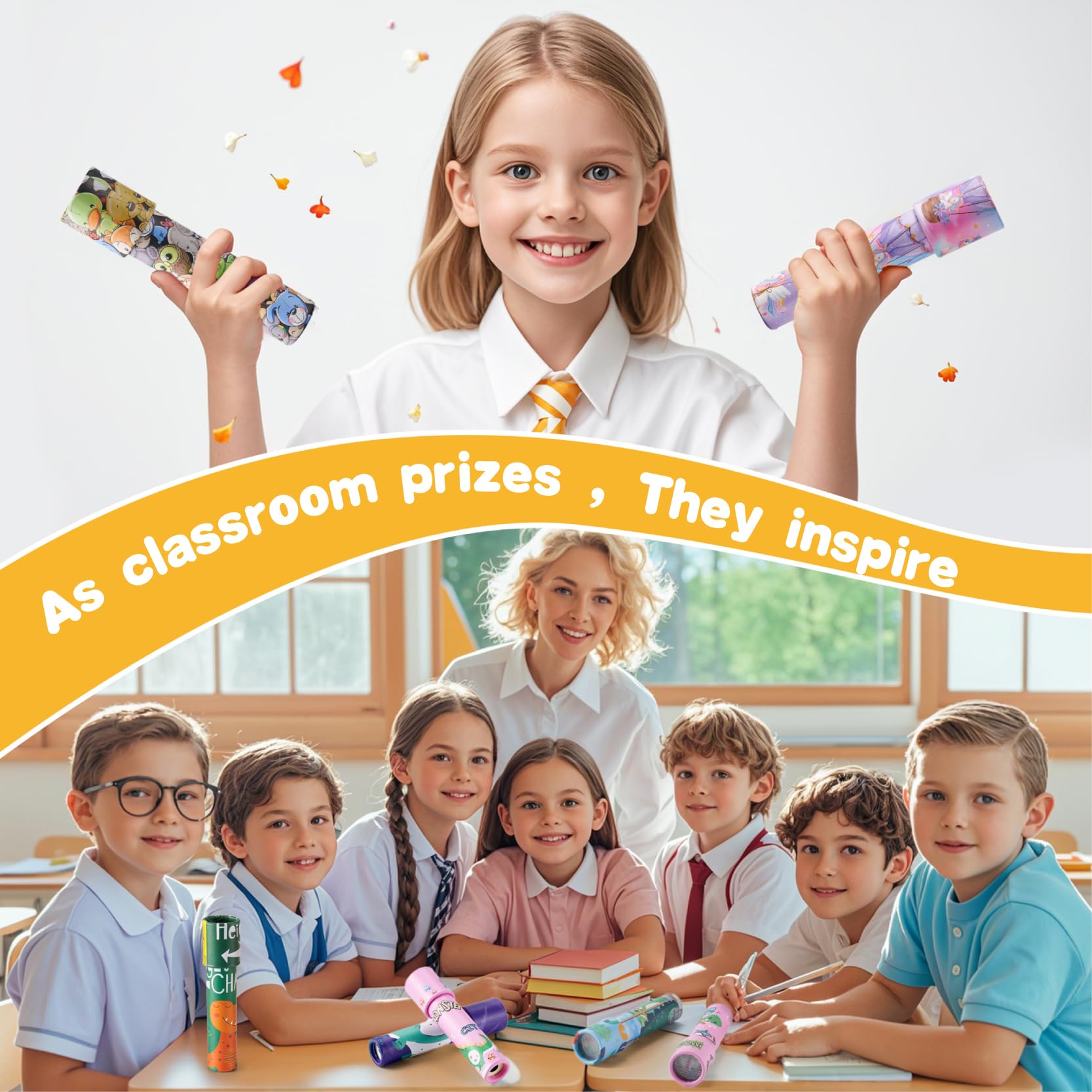 12 Pack Kaleidoscopes for Kids - Party Favors, Classroom Prizes, Birthday Gifts