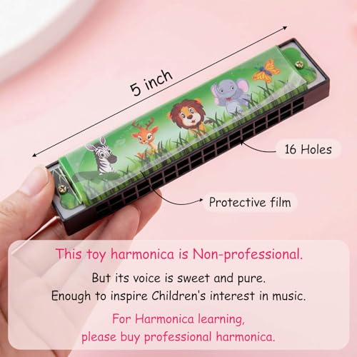 12-Pack Kids Harmonicas - 16-Hole Musical Toy for Party Favors, Goodie Bags, Classroom Prizes for Ages 4+