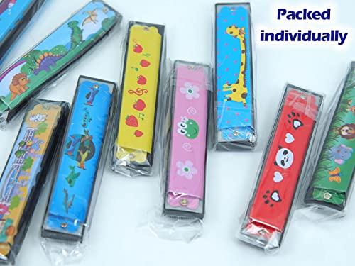 12-Pack Kids Harmonicas - 16-Hole Musical Toy for Party Favors, Goodie Bags, Classroom Prizes for Ages 4+