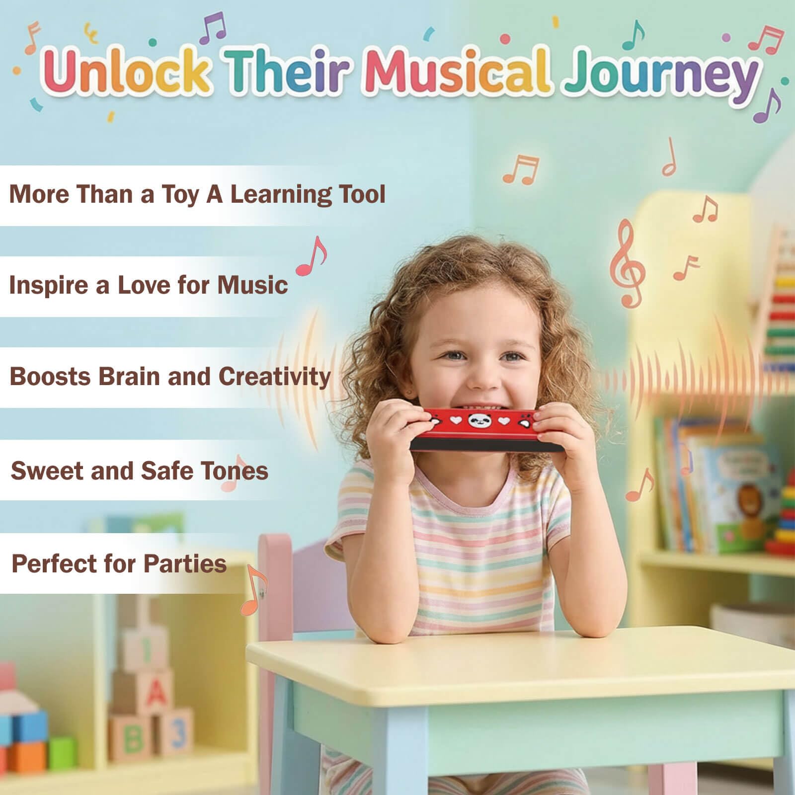 12-Pack Kids Harmonicas - 16-Hole Musical Toy for Party Favors, Goodie Bags, Classroom Prizes for Ages 4+