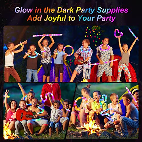 12 Pack Light Up Pop Fidget Tubes Party Favors for Kids - Glow in the Dark Sensory Toys with 3 Light Modes