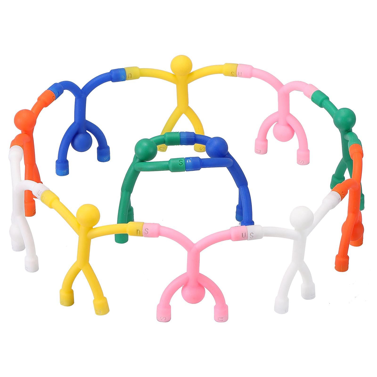 12-Pack Magnetic Silicone Fidget Travel Toys for Kids Ages 3-8 – Bendable Sensory Toys with Embedded Magnets