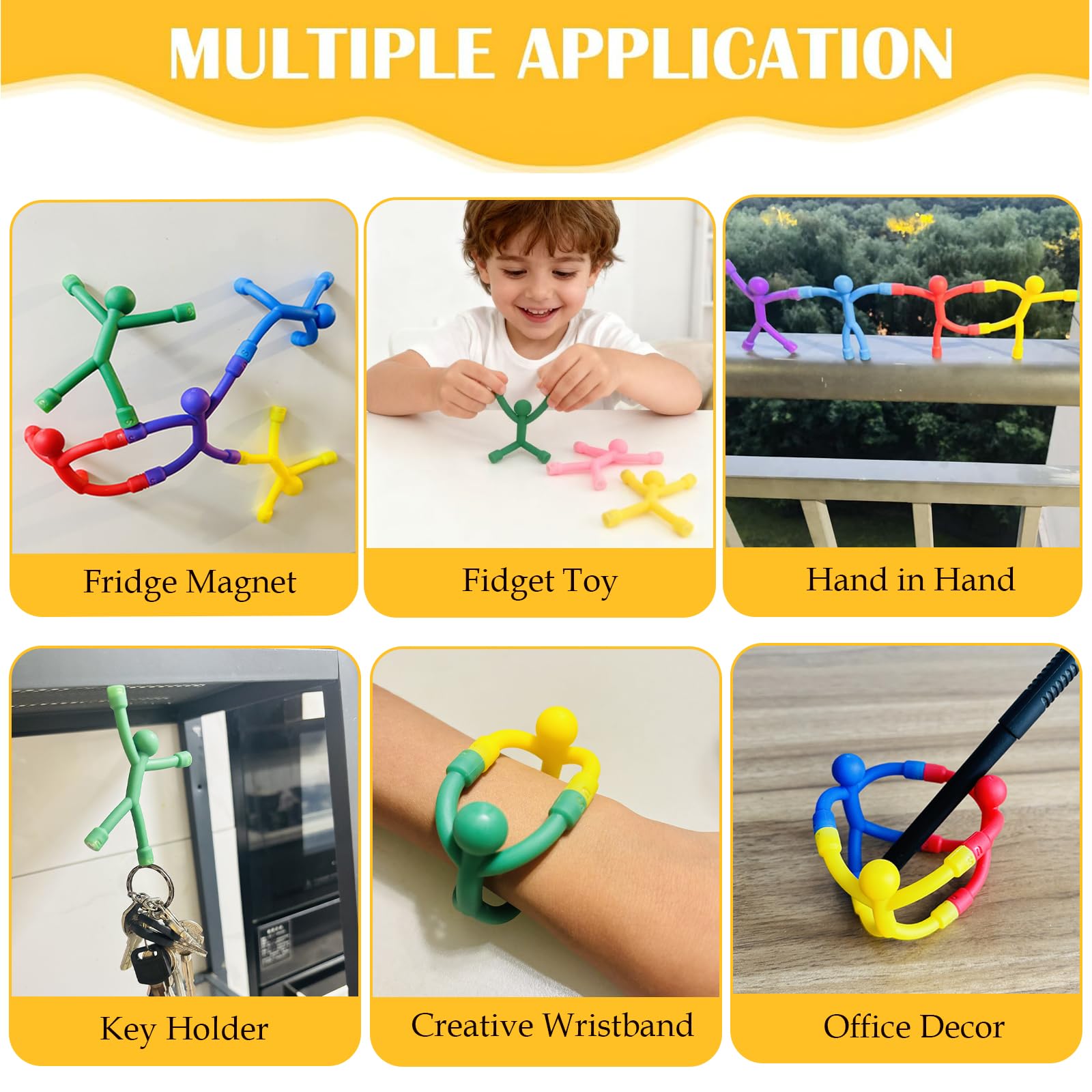 12-Pack Magnetic Silicone Fidget Travel Toys for Kids Ages 3-8 – Bendable Sensory Toys with Embedded Magnets