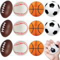 12-Pack Mini Foam Sports Balls – Soccer, Basketball, Football, Baseball Mix for Stress Relief & Party Favors