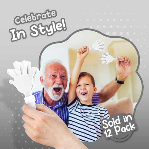12-Pack Mini Hand Clappers for Sports Games – 7-Inch Plastic Noisemakers by Windy City Novelties