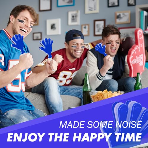 12-Pack Plastic Hand Clappers Noise Makers - Blue and White, 7.5 Inches