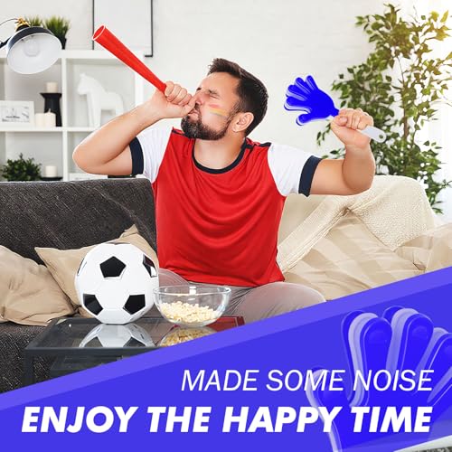 12-Pack Plastic Hand Clappers Noise Makers - Blue and White, 7.5 Inches