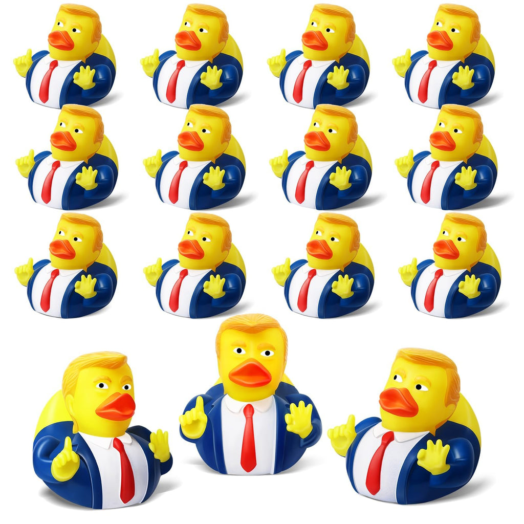 12 Pack President Rubber Ducks – Funny Patriotic Duckies for Bath, Car Dashboard, and Party Favors