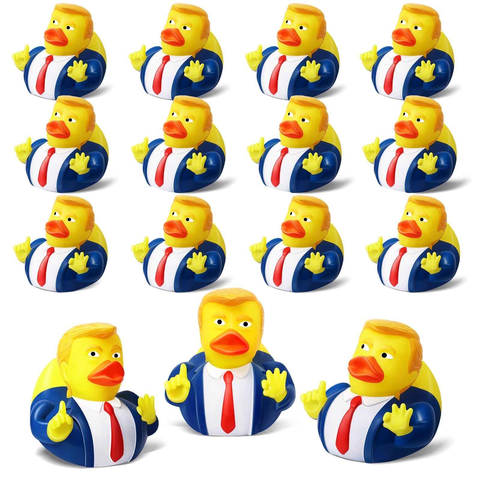 12 Pack President Rubber Ducks – Funny Patriotic Duckies for Bath, Car Dashboard, and Party Favors