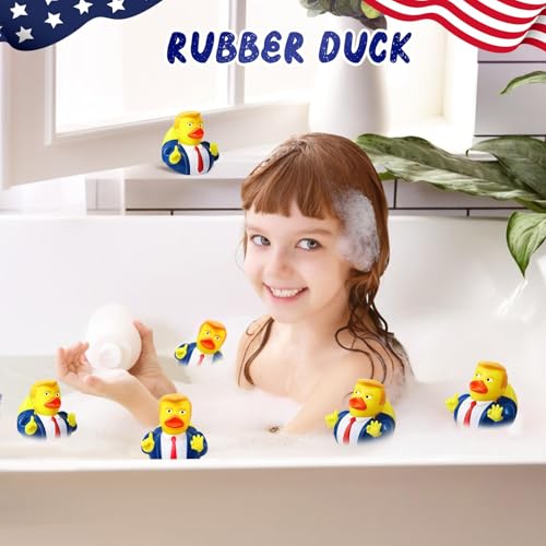 12 Pack President Rubber Ducks – Funny Patriotic Duckies for Bath, Car Dashboard, and Party Favors