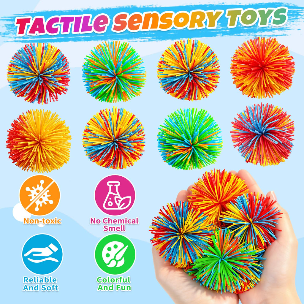 12 Pack Stringy Balls Fidget Toys – 2.75" Silicone Bouncy Stress Balls for Kids & Adults by Bloolilies
