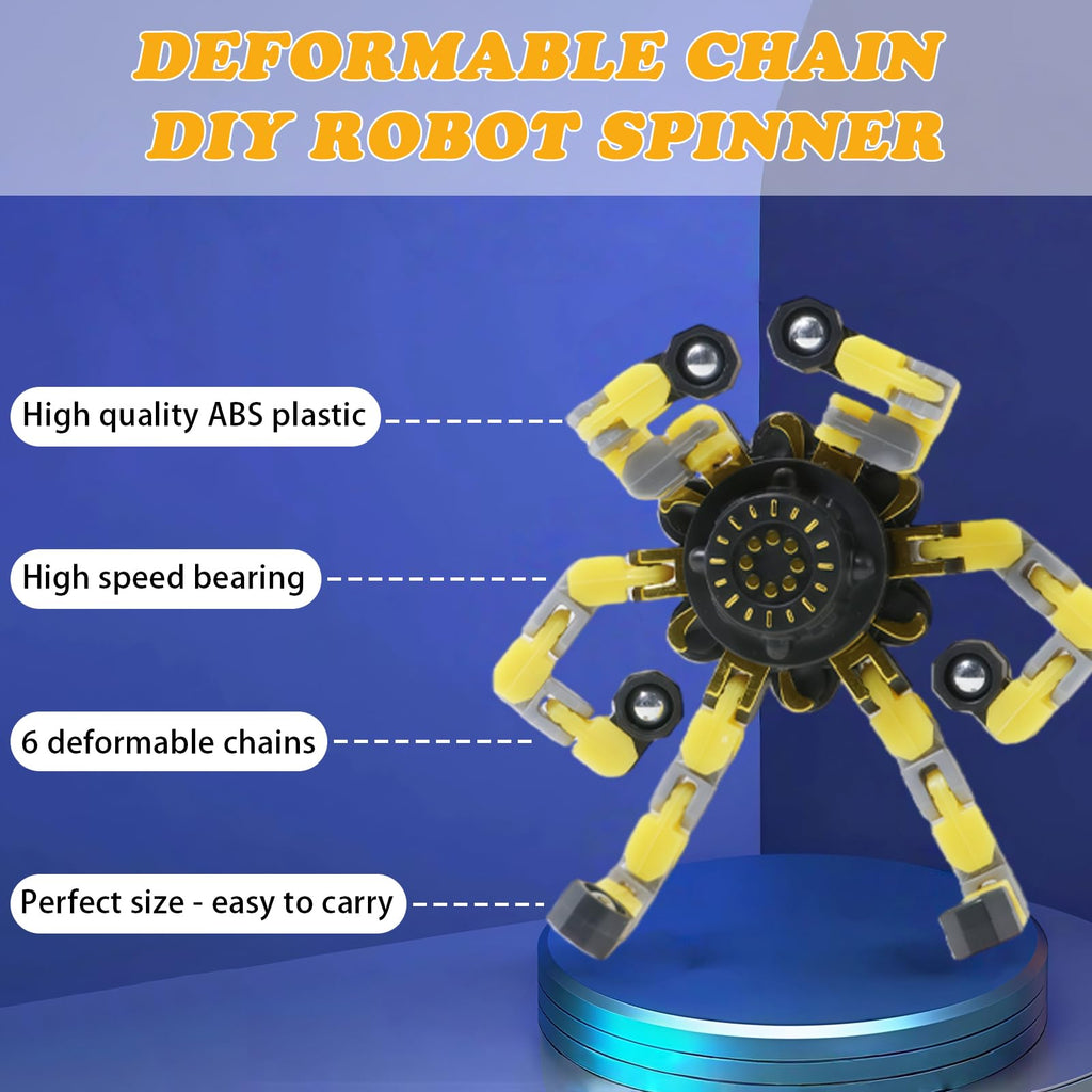 12-Pack Transformable Fidget Spinners – 2-in-1 Robot Stress Relief Toys for Kids and Adults