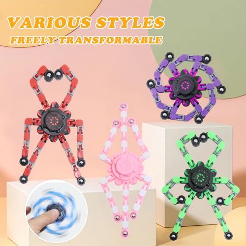 12-Pack Transformable Fidget Spinners – 2-in-1 Robot Stress Relief Toys for Kids and Adults
