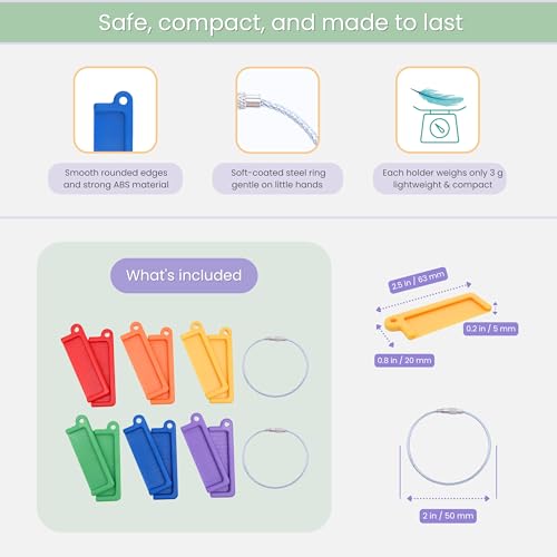 12-Pack Yoto Card Holders with Rings – Secure, Portable Storage for Yoto, MYO, and Library Cards