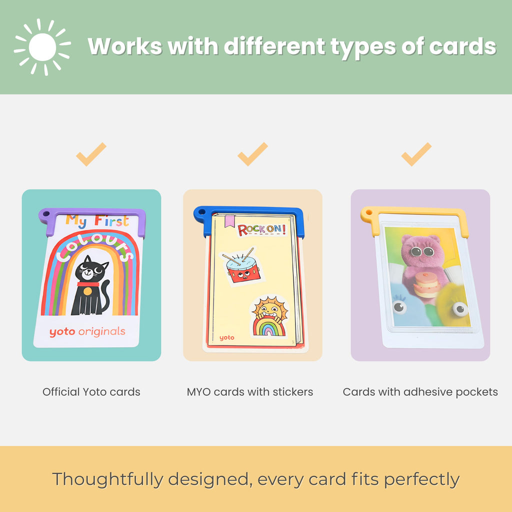 12-Pack Yoto Card Holders with Rings – Secure, Portable Storage for Yoto, MYO, and Library Cards