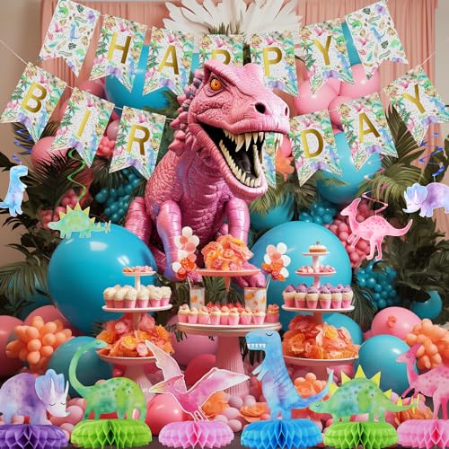 12 PCS Dinosaur Baby Shower Centerpieces – Honeycomb Table Decorations by HaPiBiDesign