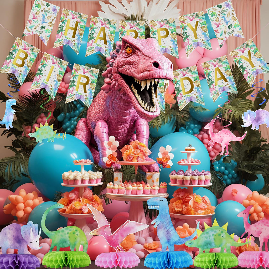12 PCS Dinosaur Baby Shower Centerpieces – Honeycomb Table Decorations by HaPiBiDesign