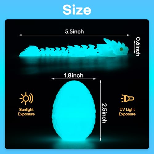 12-Piece 3D Printed Dragon Eggs Set – Articulated Crystal Fidget Toys with Dragon Inside for Desk Decor, Easter Basket Fillers (Series A)