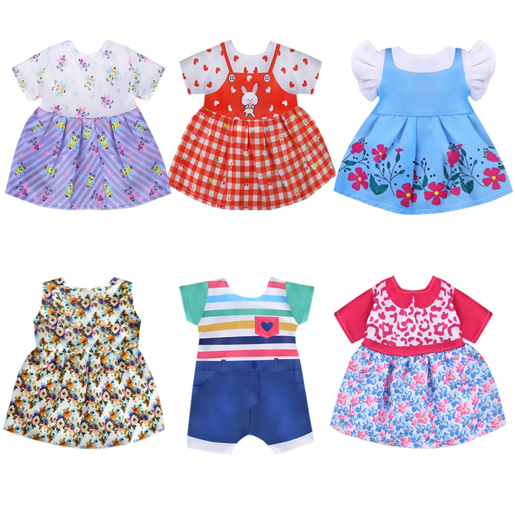 12-Piece Doll Clothes Set for 12-14.5 Inch Dolls – Soft Cotton Dresses & Accessories