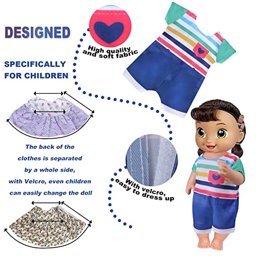 12-Piece Doll Clothes Set for 12-14.5 Inch Dolls – Soft Cotton Dresses & Accessories