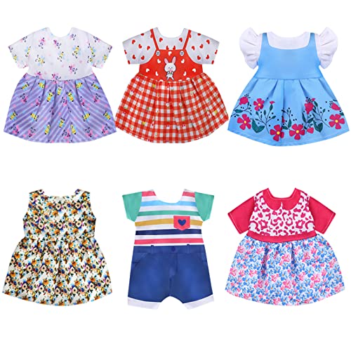 12-Piece Doll Clothes Set for 12-14.5 Inch Dolls – Soft Cotton Dresses & Accessories