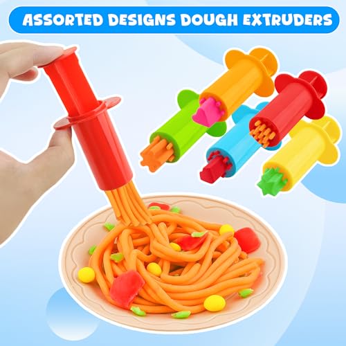 12-Piece Dough Tools Set for Kids – Includes 5 Extruders, Scissors, Rollers, Cutters | Non-Toxic ABS Plastic, Ages 3+