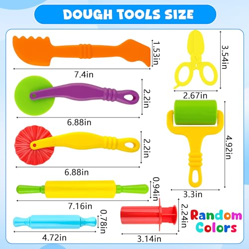 12-Piece Dough Tools Set for Kids – Includes 5 Extruders, Scissors, Rollers, Cutters | Non-Toxic ABS Plastic, Ages 3+