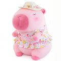12" Pink Capybara Plush in Swimsuit & Sunhat – Soft Hugging Gift by TITQWOP
