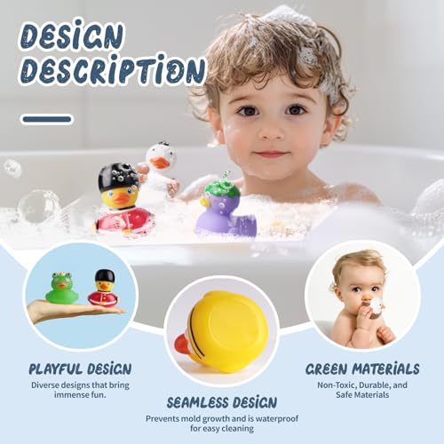 12 Unique Animal and Landmark Rubber Ducks – No-Hole Bath Toys for Toddlers 18+ Months