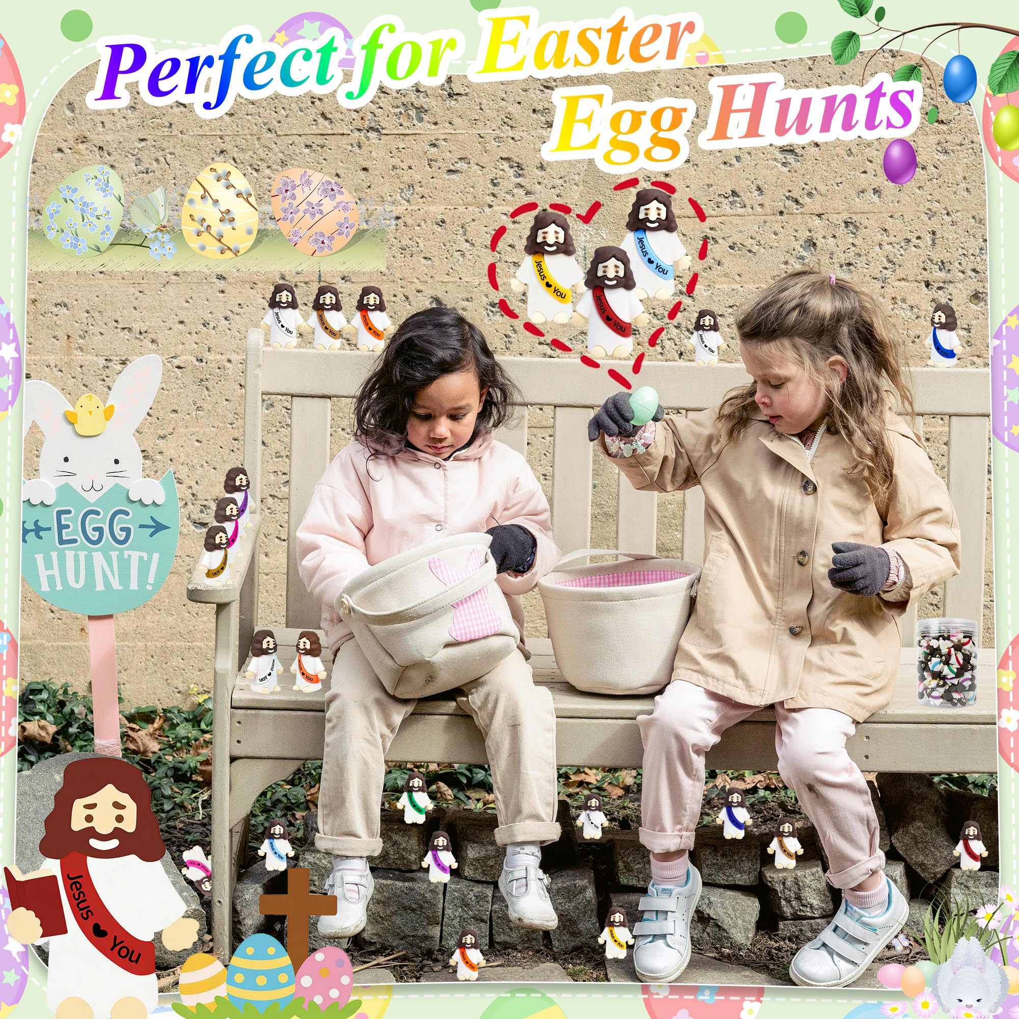 120 Mini Jesus Figures – Rubber Bulk Pack for Easter Egg Fillers, Hide & Seek, Party Favors