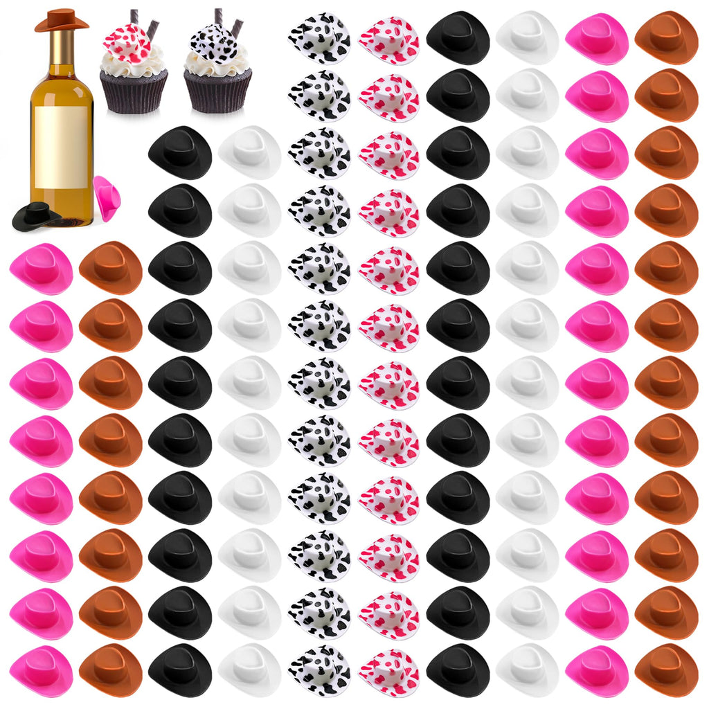120-Pack Plastic Mini Cowboy Hats – Western Party Favors for Kids' Crafts & Decor