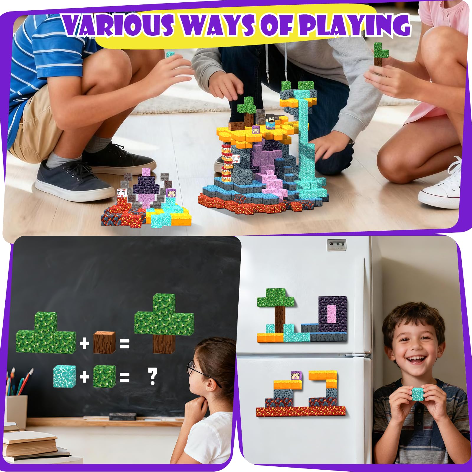 120-Piece Magnetic Building Blocks for Kids 3+ - BrightBlox STEM Toy Set with 8 Magnets per Block