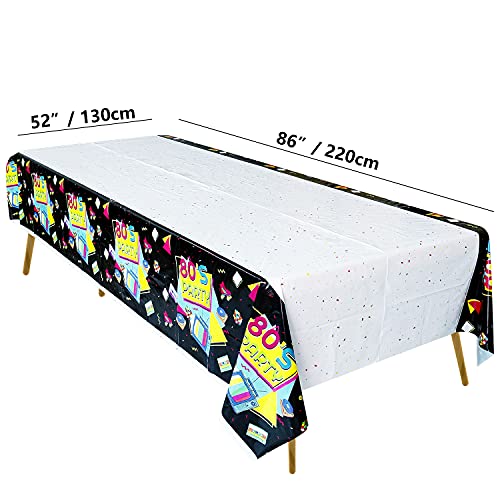 122 Pcs 80s Retro Party Supplies Set - Disposable Plates, Napkins & Tablecloths for 40 Guests