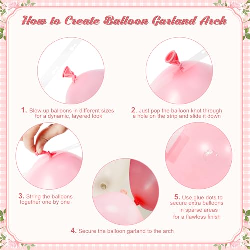 124-Piece Dusty Pink Balloon Arch Kit - Pink & White Balloon Garland for Baby Shower, Bridal Shower, Wedding, Birthday