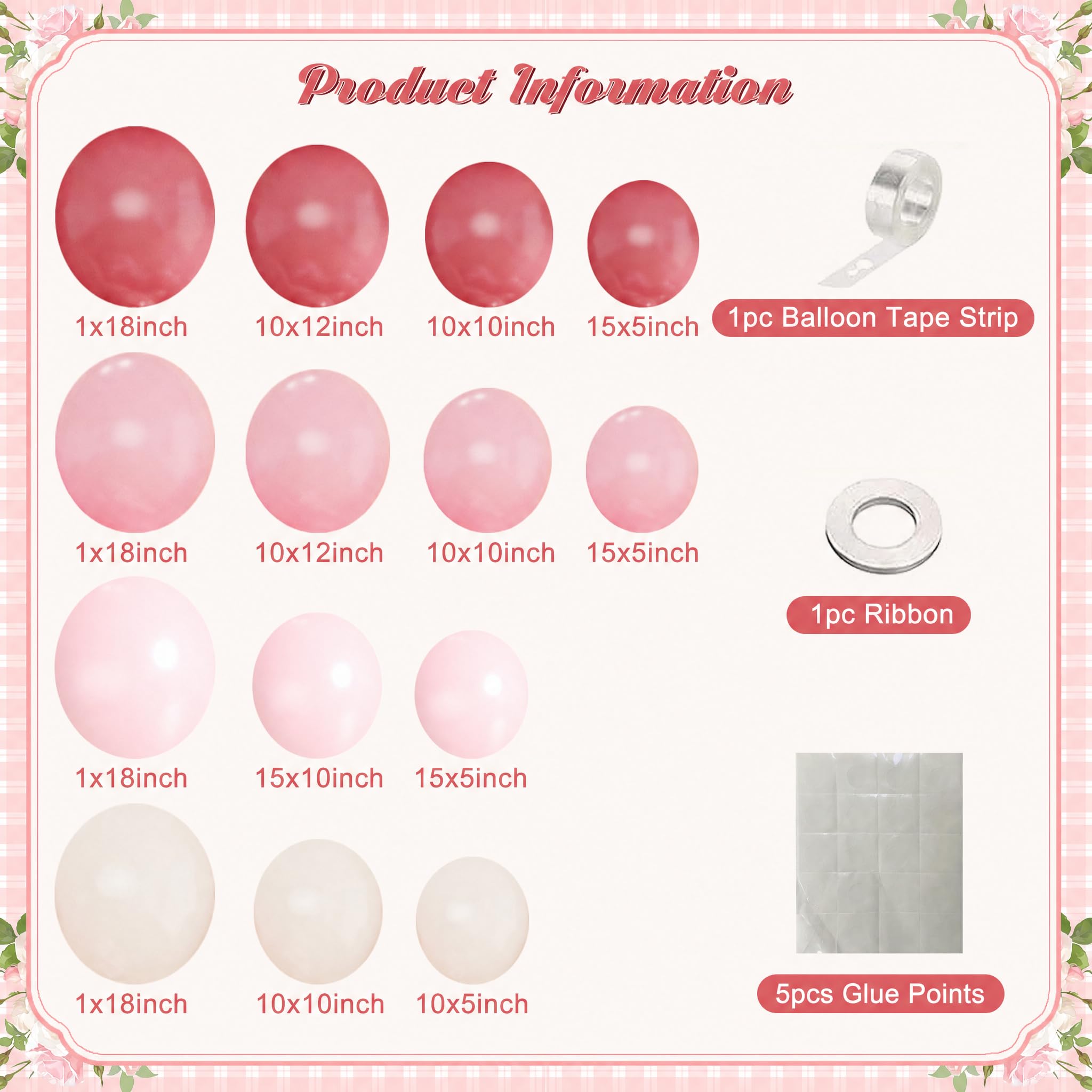 124-Piece Dusty Pink Balloon Arch Kit - Pink & White Balloon Garland for Baby Shower, Bridal Shower, Wedding, Birthday