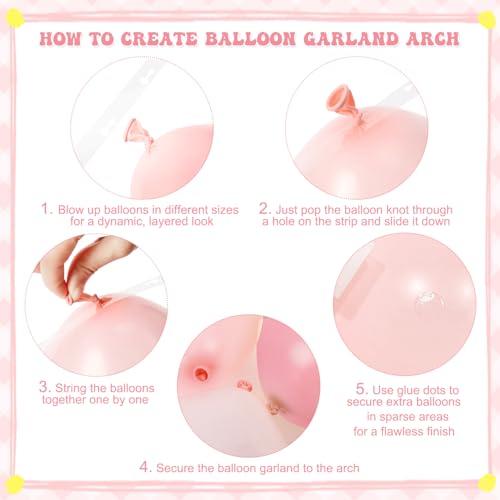 124-Piece Pink and Yellow Balloon Arch Kit with Pastel, Light Pink, Yellow & Sand White Balloons for Baby Shower, Birthday, Wedding Decor