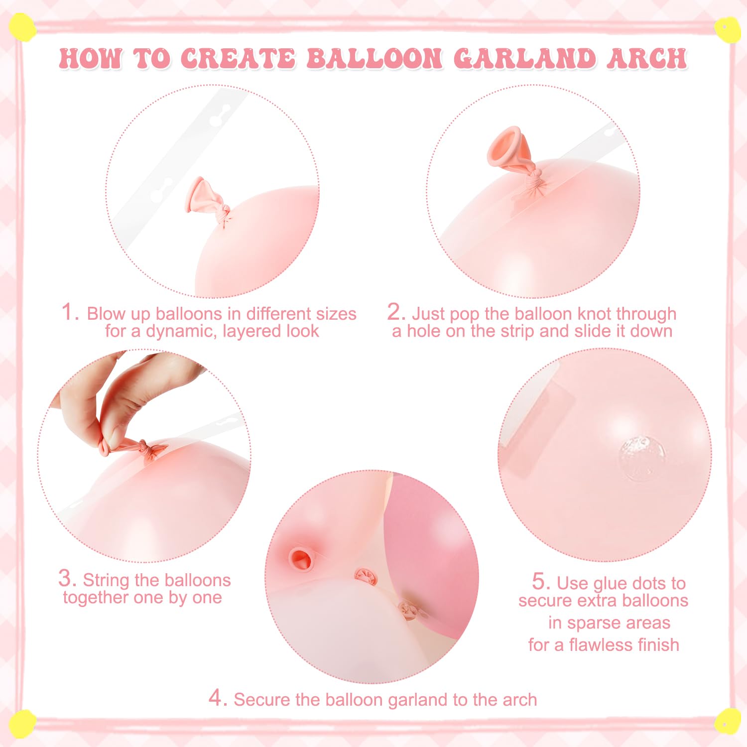 124-Piece Pink and Yellow Balloon Arch Kit with Pastel, Light Pink, Yellow & Sand White Balloons for Baby Shower, Birthday, Wedding Decor