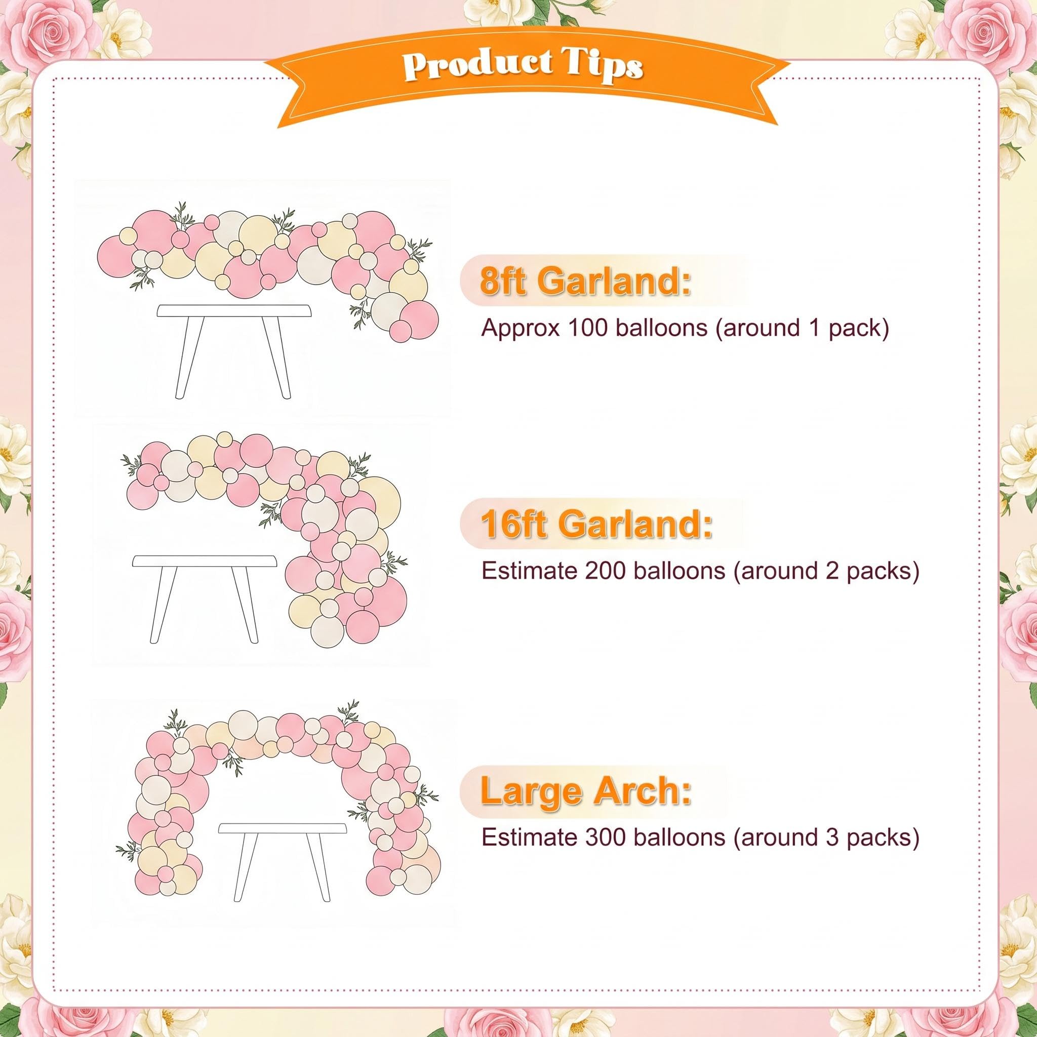 124-Piece Pink and Yellow Balloon Arch Kit with Pastel, Light Pink, Yellow & Sand White Balloons for Baby Shower, Birthday, Wedding Decor