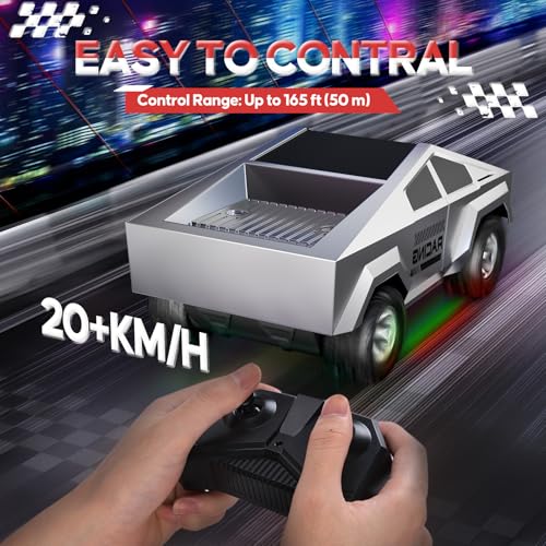 1:24 RC Truck with Lights and Loadspace, 2WD All-Terrain, Rechargeable, for Kids Age 3+