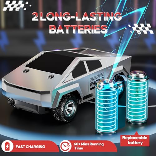 1:24 RC Truck with Lights and Loadspace, 2WD All-Terrain, Rechargeable, for Kids Age 3+