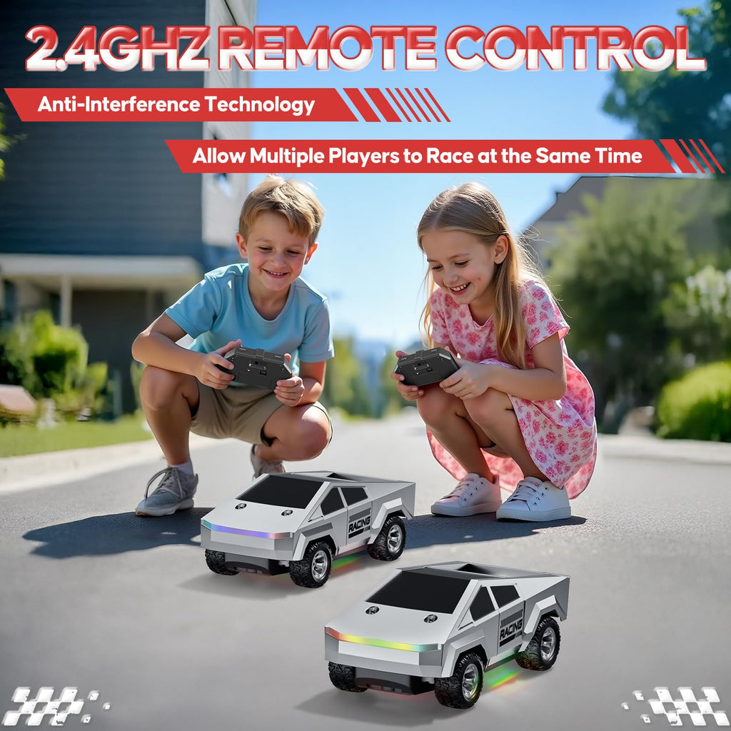 1:24 RC Truck with Lights and Loadspace, 2WD All-Terrain, Rechargeable, for Kids Age 3+