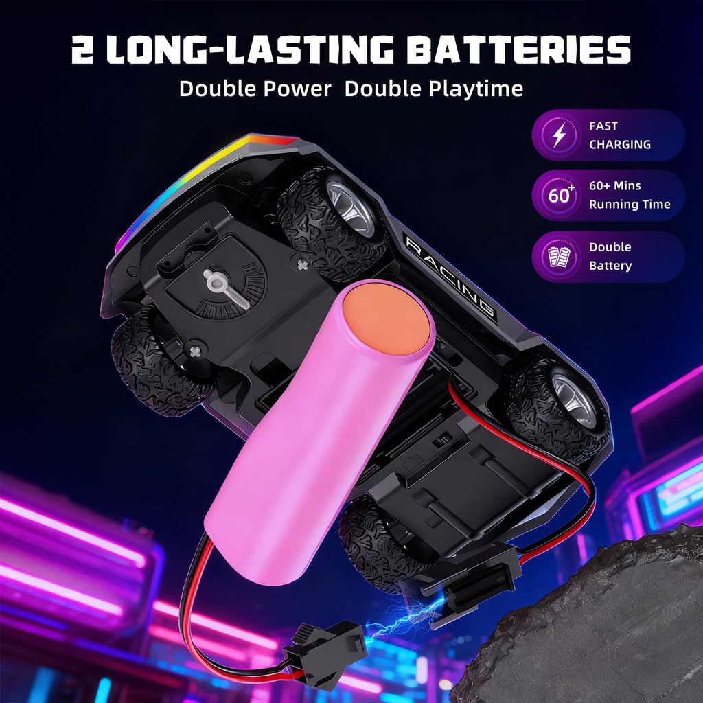 1:24 Scale RC Pickup Truck with LED Lights and 2WD – ValueTalks Off-Road Remote Control Car for Kids