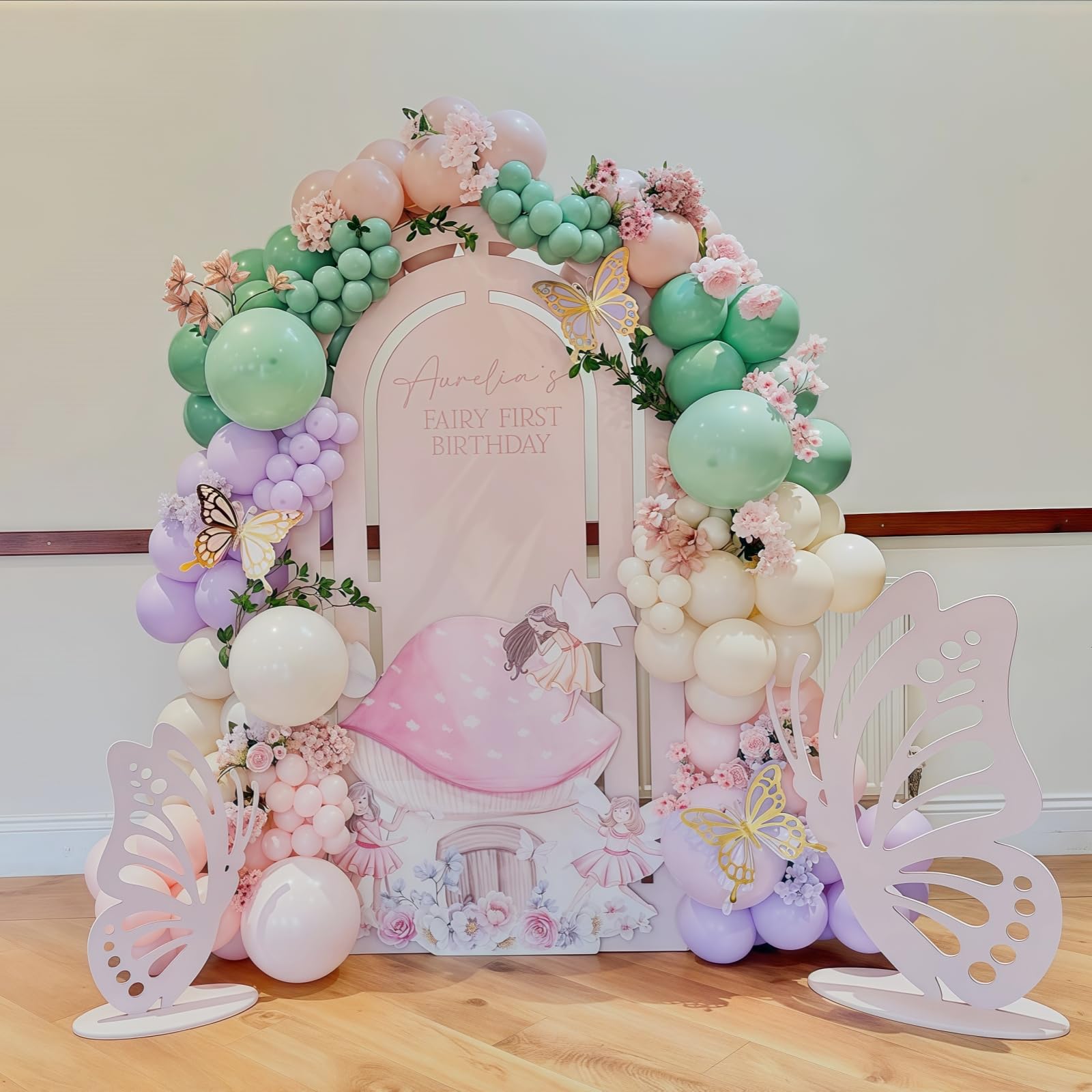 125Pcs Sage Green Purple Pink Balloon Garland Arch Kit for Baby Shower Birthday Party Decoration