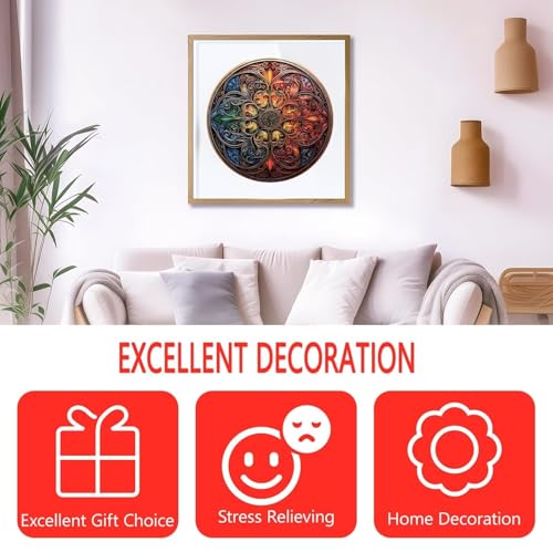 126-Piece Dreamland Mandala Wooden Puzzle for Adults – Pijesaksa, 8.5 x 8.4 Inches