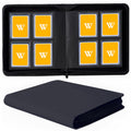 128-Pocket Toploader Binder (Black) – Holds 128 Rigid Card Holders, Ringless PU Leather Album for 3x4 Toploaders