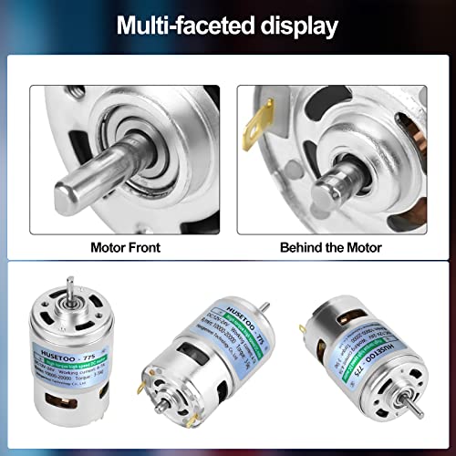12V 775 DC Motor High Torque Dual Ball Bearing Cooling Fan for Power Wheels Upgrade D Shaft with Bracket