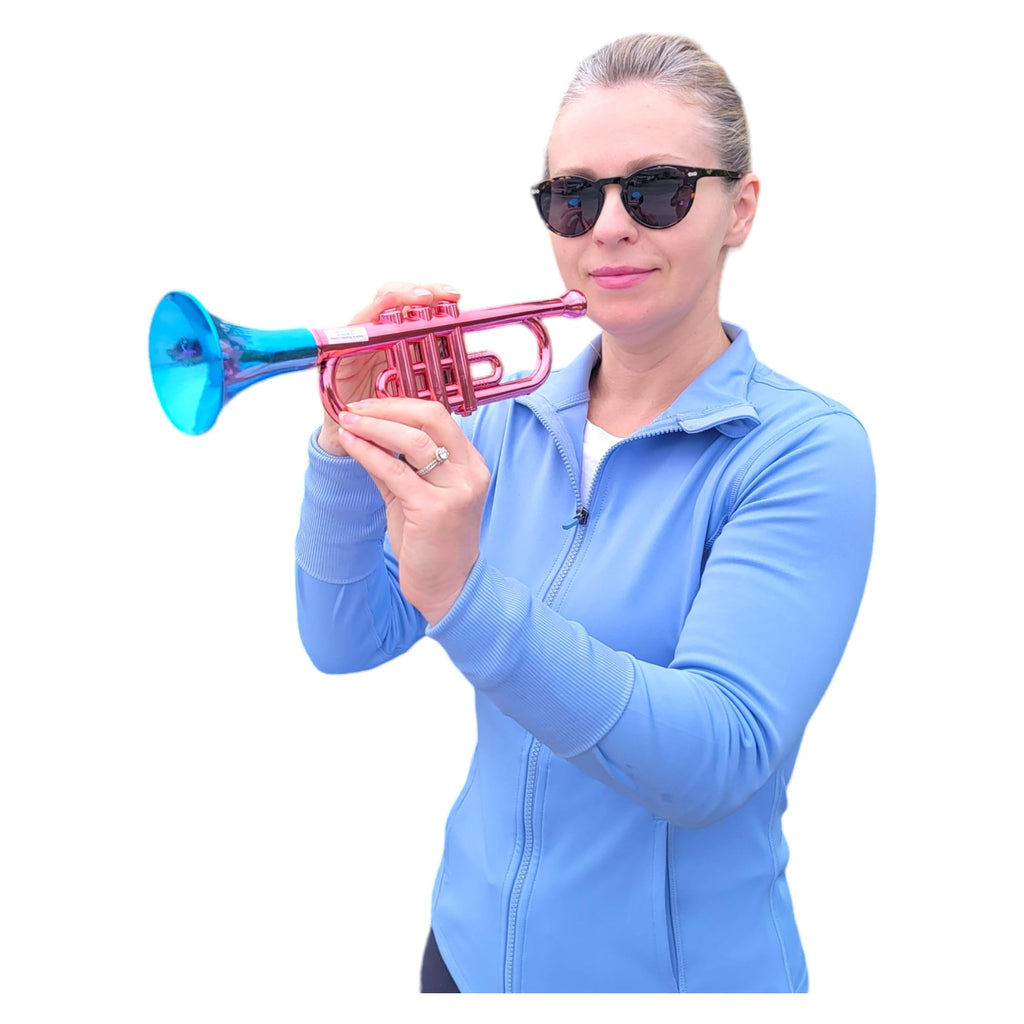 13-Inch Metallic Plastic Party Trumpet Noisemaker – Random Color – Zugar Land