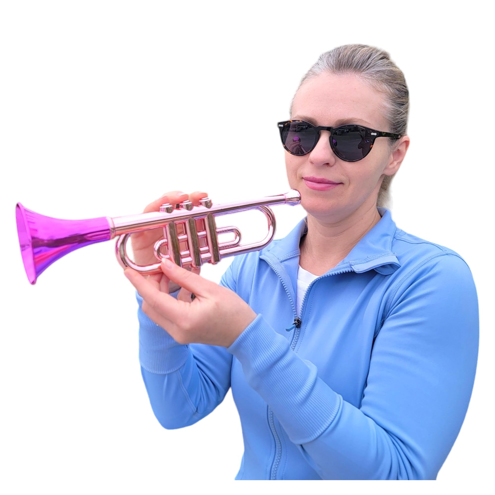 13-Inch Metallic Plastic Party Trumpet Noisemaker – Random Color – Zugar Land