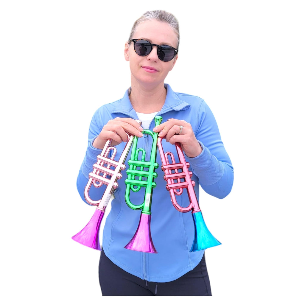 13-Inch Metallic Plastic Party Trumpet Noisemaker – Random Color – Zugar Land